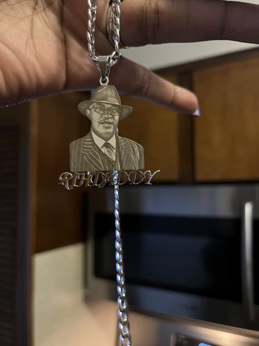 Customer photo review of Lovers Charm™ 18K Custom Engraved Necklace