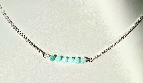 Customer photo review of 15.5" 4mm AAA Natural amazonite round micro faceted semi precious stone beads