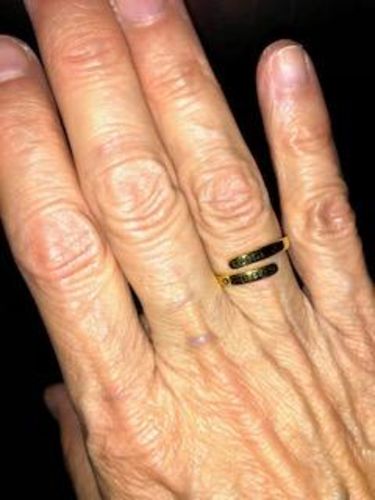 Customer photo review of "FAITH OVER FEAR" 18k Gold Plated Sterling Silver Cross Ring