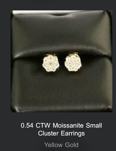 Customer photo review of 0.54 CTW Moissanite Small Cluster Earrings
