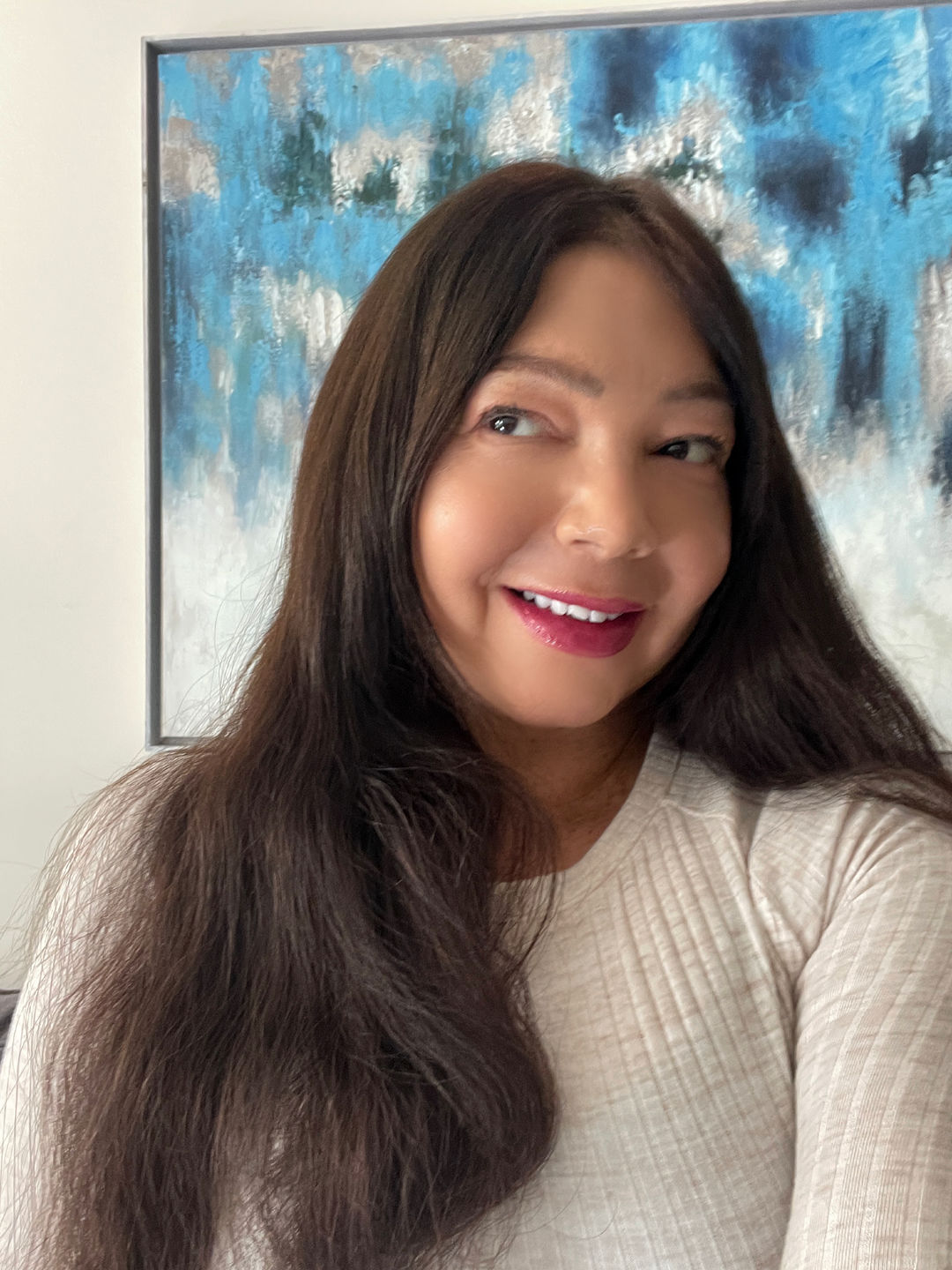 Customer photo review of 20” Dark Brown #2 Natural Wave DIY Hair Extensions Home Kit