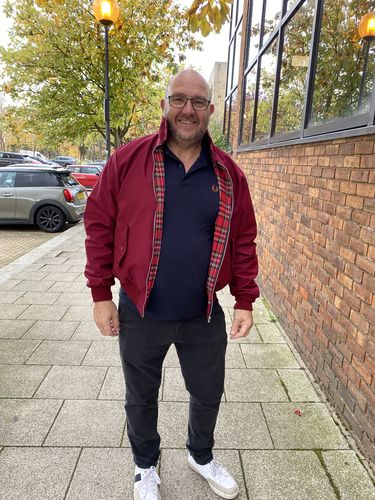 Customer photo review of Mens Classic Harrington Jacket - Burgundy