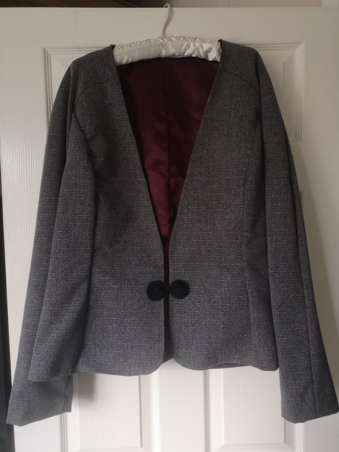 Customer photo review of Grey Herringbone Suiting Fabric