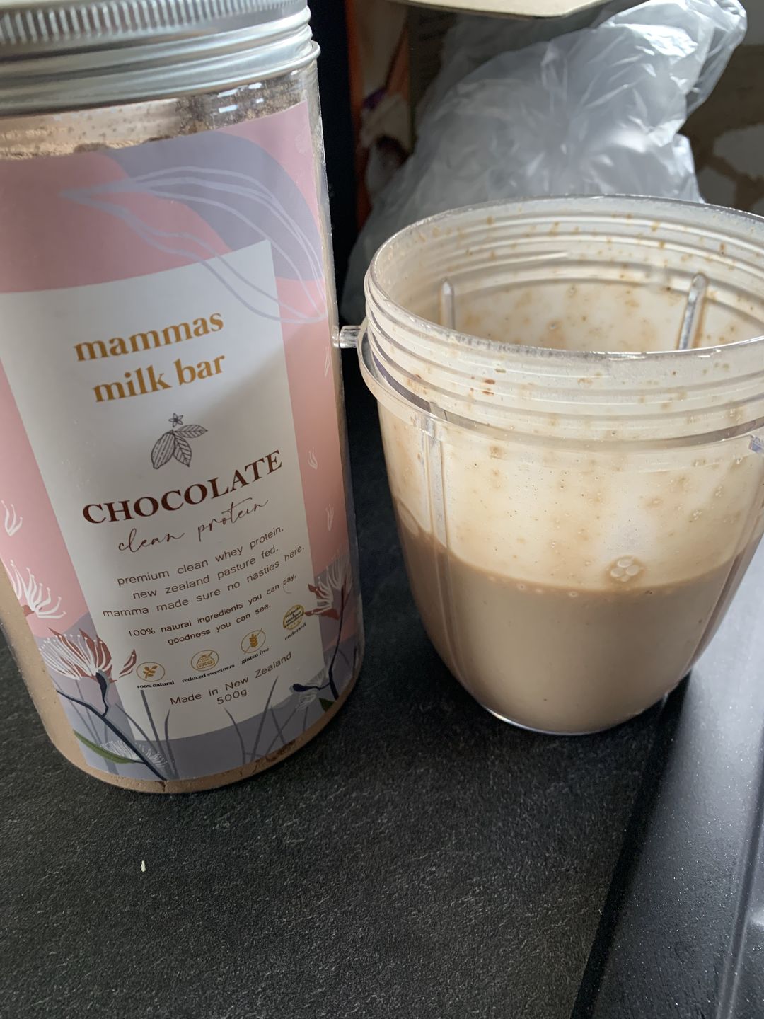 Customer photo review of Chocolate Premium Whey Protein