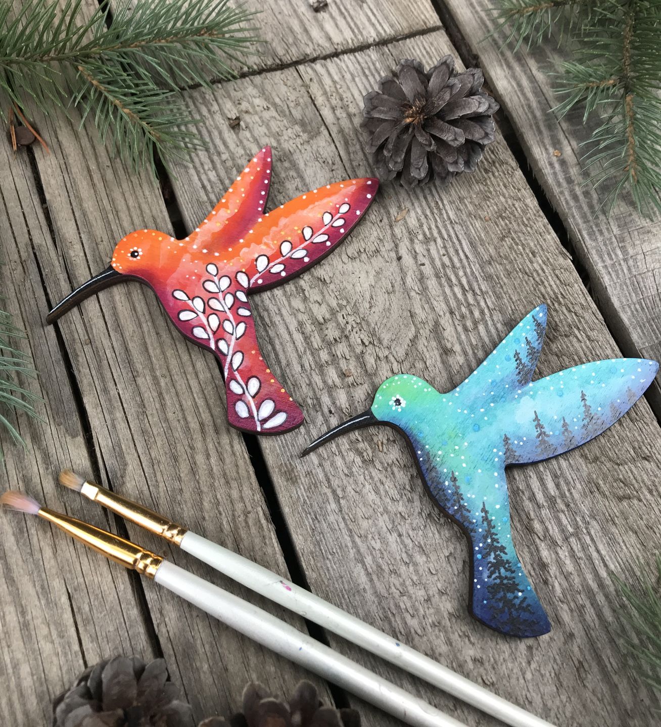 Customer photo review of Unfinished Wood Hummingbird Shape - Bird Animal - Craft - up to 24" DIY