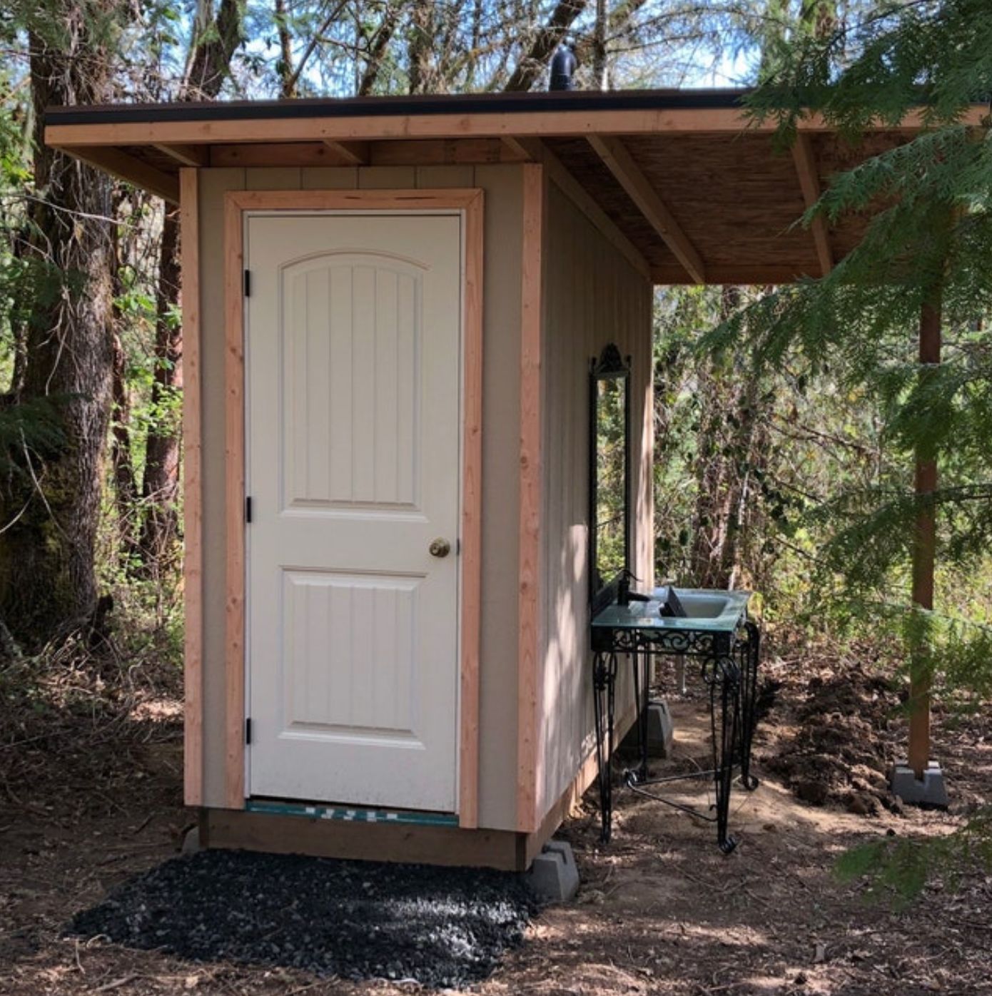 Customer photo review of Modern Outhouse Plans