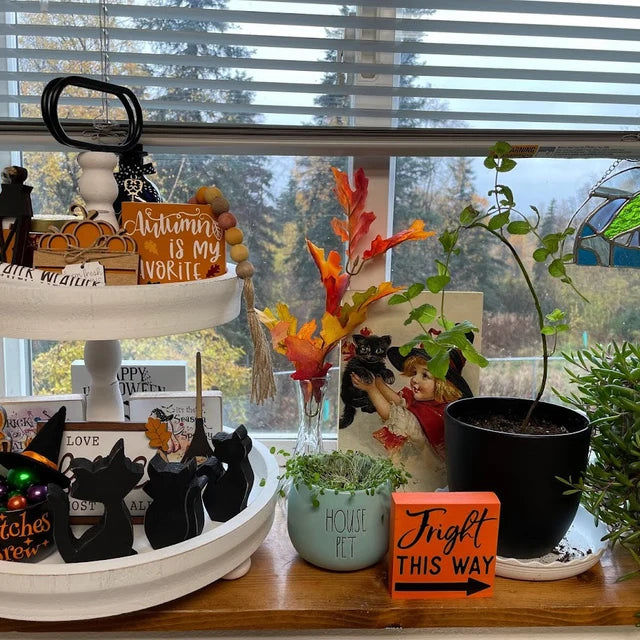 Customer photo review of Classic Autumn Themed Tiered Tray Decor Bundle