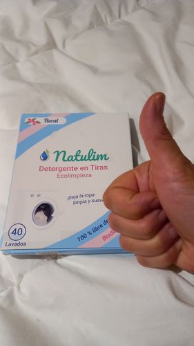 Customer photo review of Eco-Tiras de Detergente 40 lavados Natulim