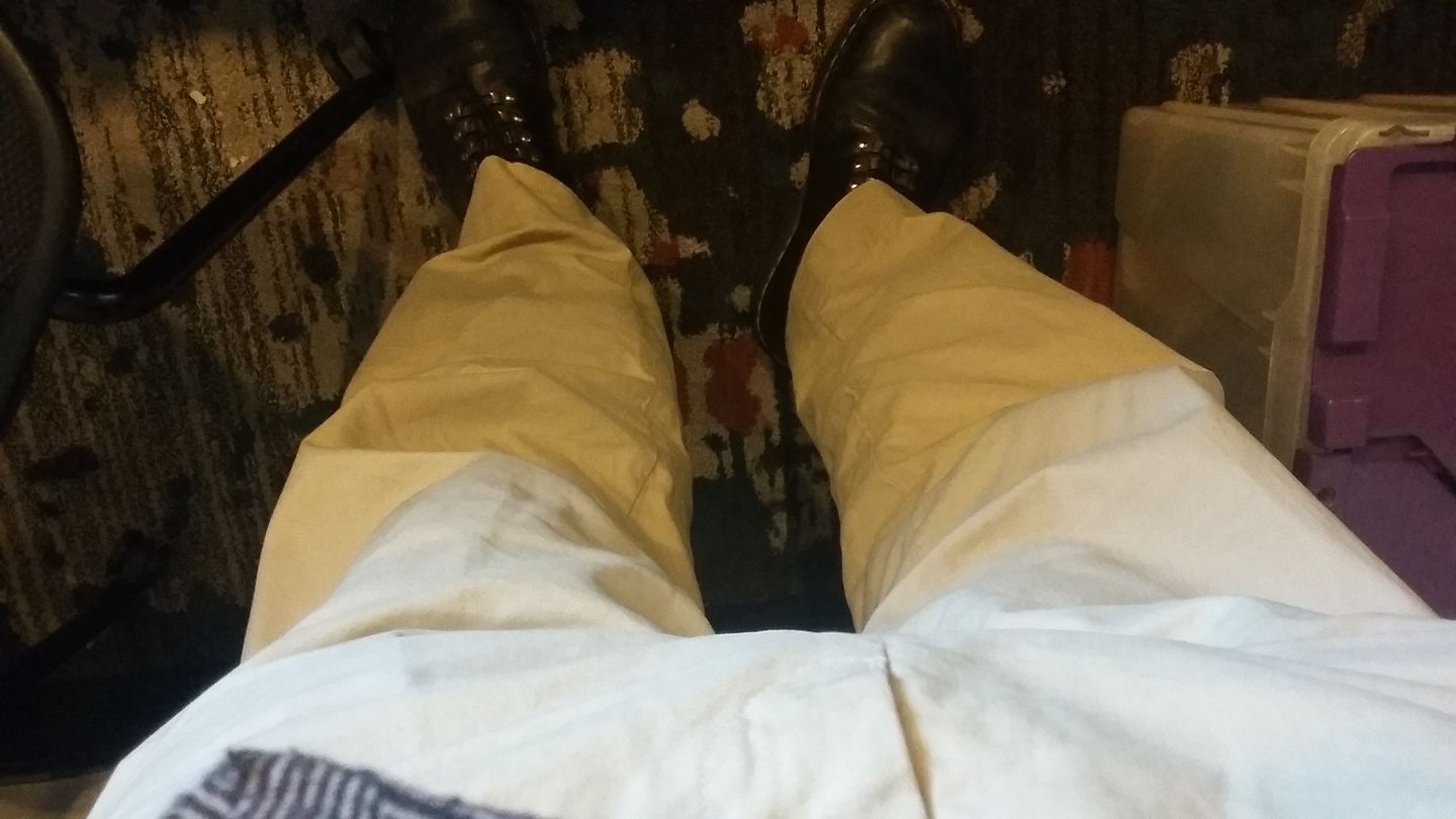 Customer photo review of 1930s IVY Style Double Pleated Chino Trousers - Khaki