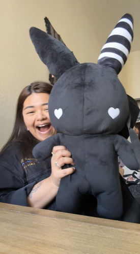 Customer photo review of Rabbit Plush Backpack 24" (BLACK)
