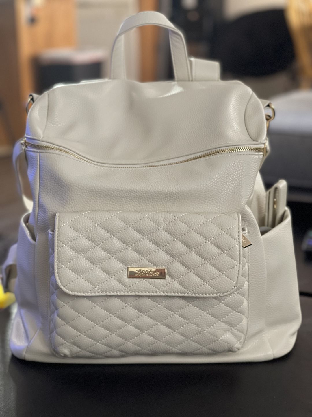 Customer photo review of Monaco Diaper Bag | Pearl White