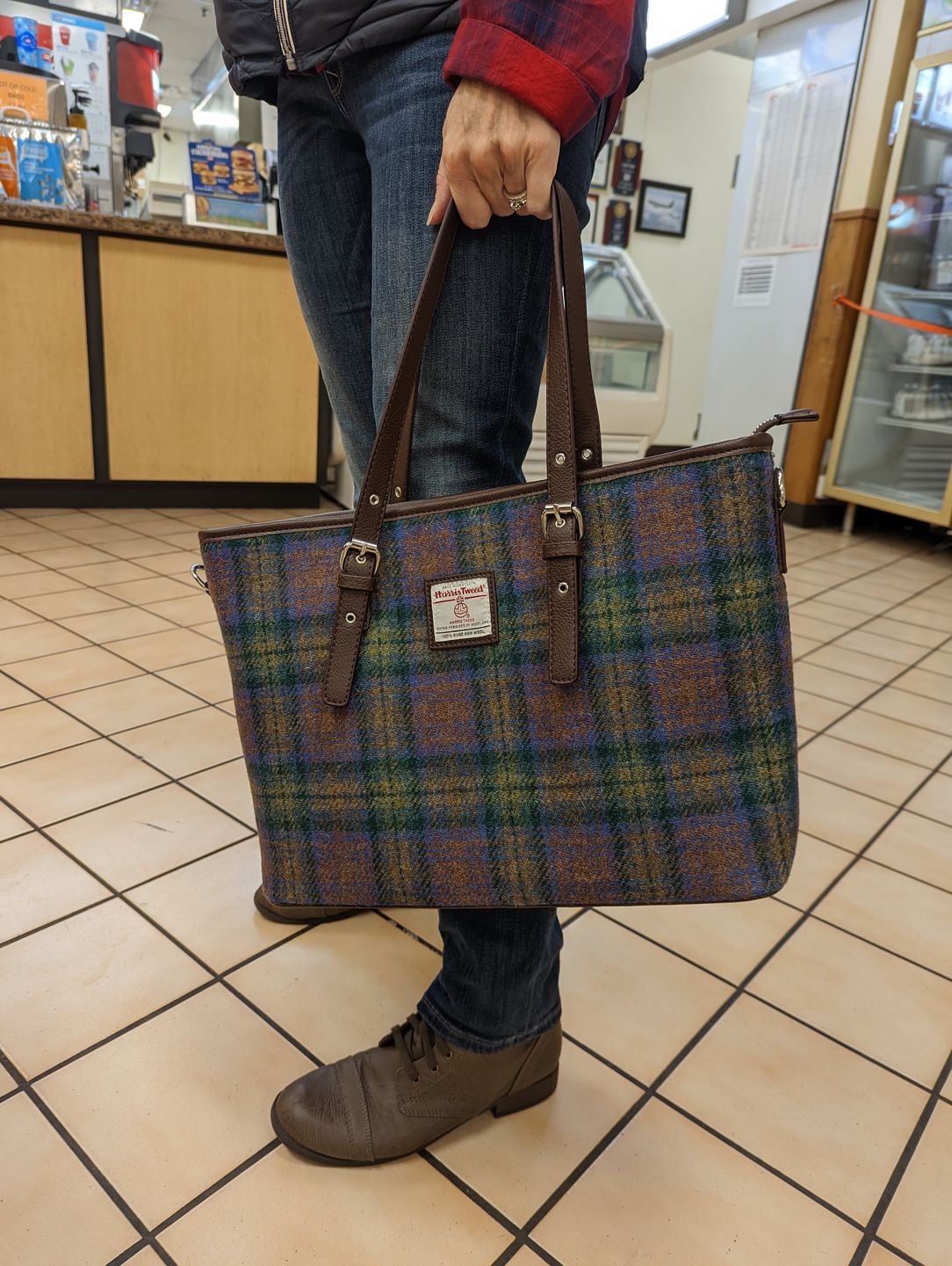 Customer photo review of Harris Tweed Large Tote Bag with Shoulder Strap