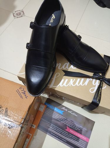 Customer photo review of Double Monk Straps Cap toe - Black