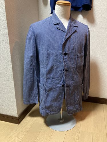 Customer photo review of 【~60's】French Vintage Cotton Striped Work Jacket "AU MOLINEL"