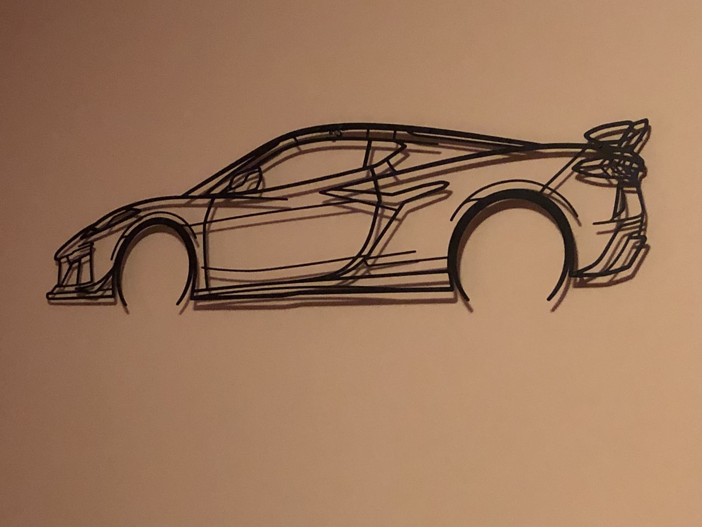 Customer photo review of Corvette C8 Z06 Detailed Silhouette Metal Wall Art