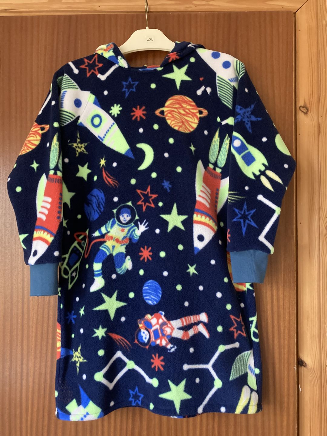 Customer photo review of Rockets in Outer Space Anti Pill Polar Fleece Fabric