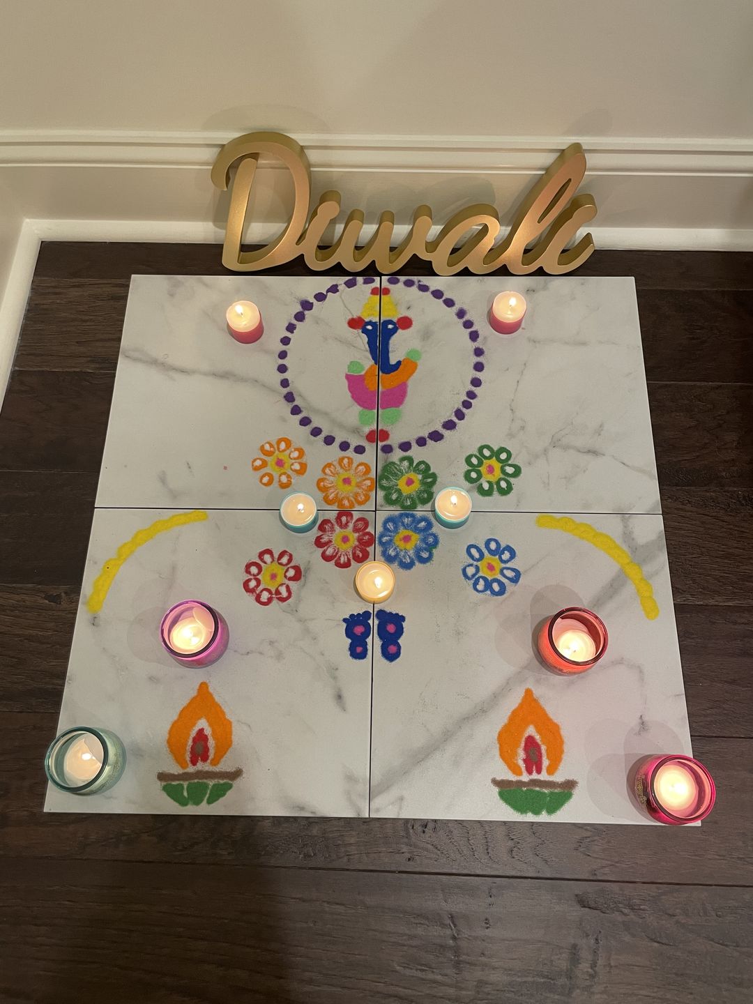 Customer photo review of Traditional Gold Diwali Table Sign