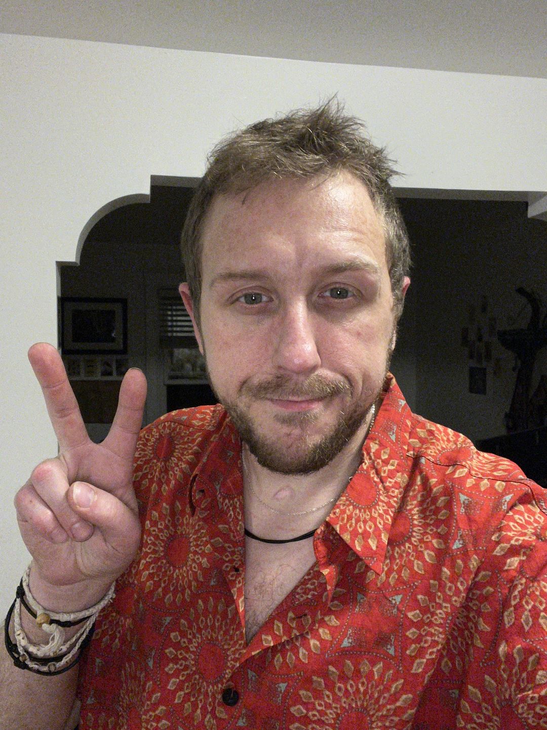 Customer photo review of Men's Cotton 70s Leisure Vintage Short Sleeve Shirt