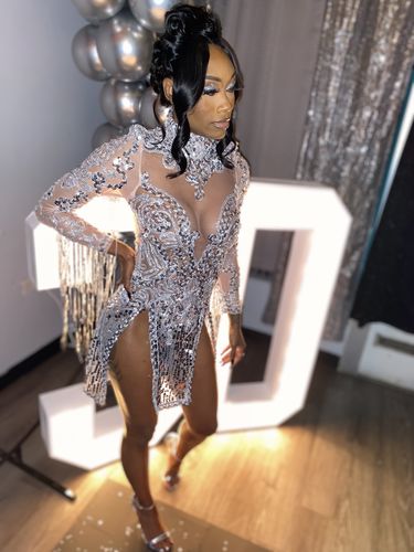 Customer photo review of Partition Sequin Dress (Ready To Ship)