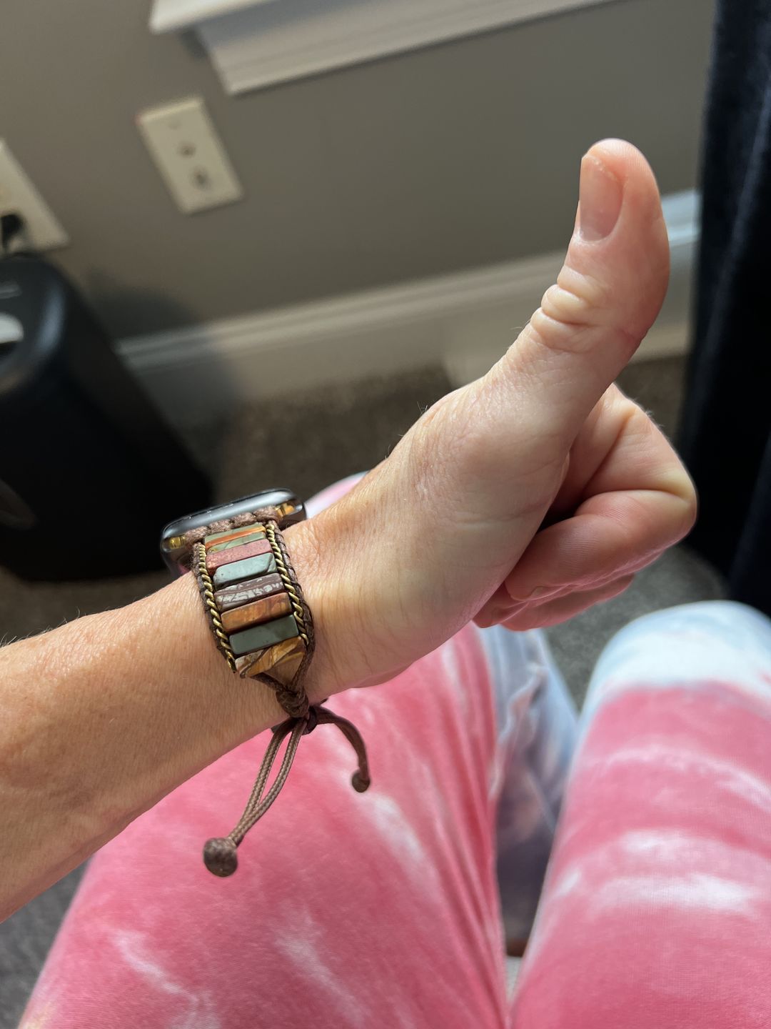 Customer photo review of Delicate Picasso Jasper Apple Watch Strap