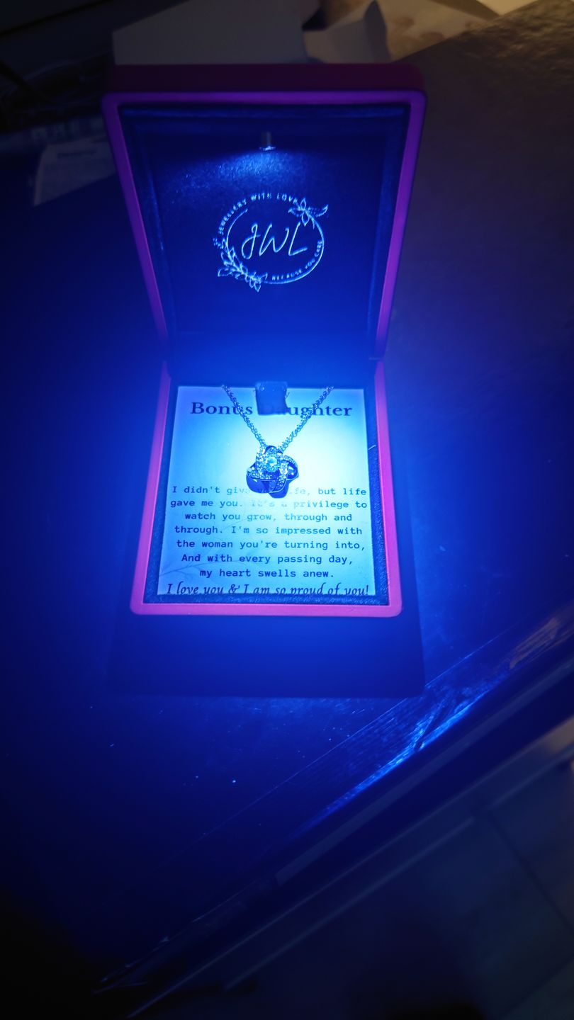 Customer photo review of To My Bonus Daughter - Sterling Silver Love Knot Necklace