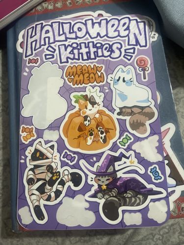 Customer photo review of Halloween Kittens Sticker Sheet!