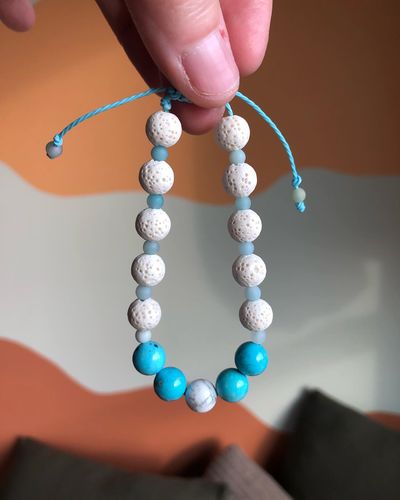 Customer photo review of 15" 4mm Matt finish Natural amazonite stone round beads