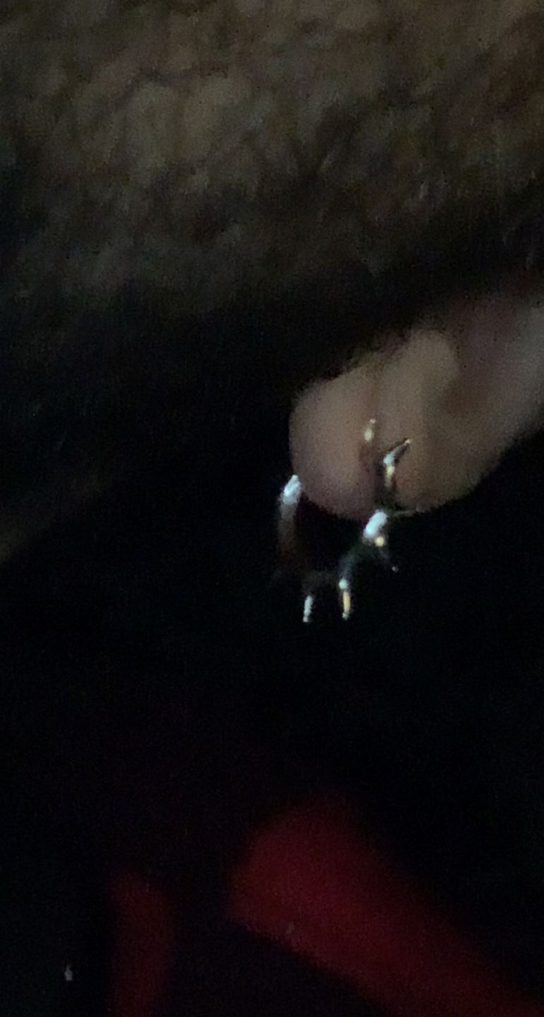 Customer photo review of SPIKED OPEN HOOP EARRING