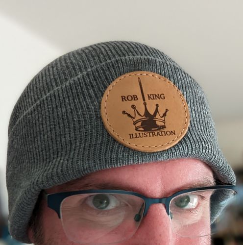 Customer photo review of Custom Leather Patch Beanie