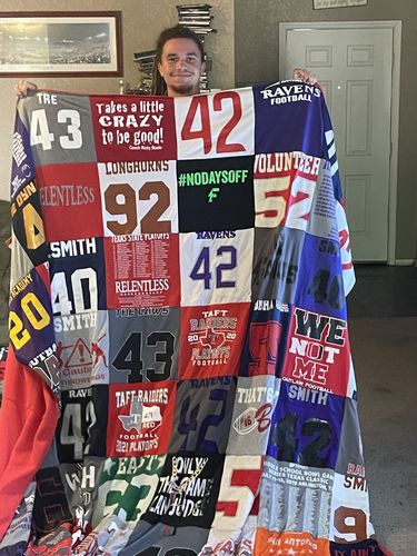 T-shirt quilt featuring ravens football by Christopher from TX