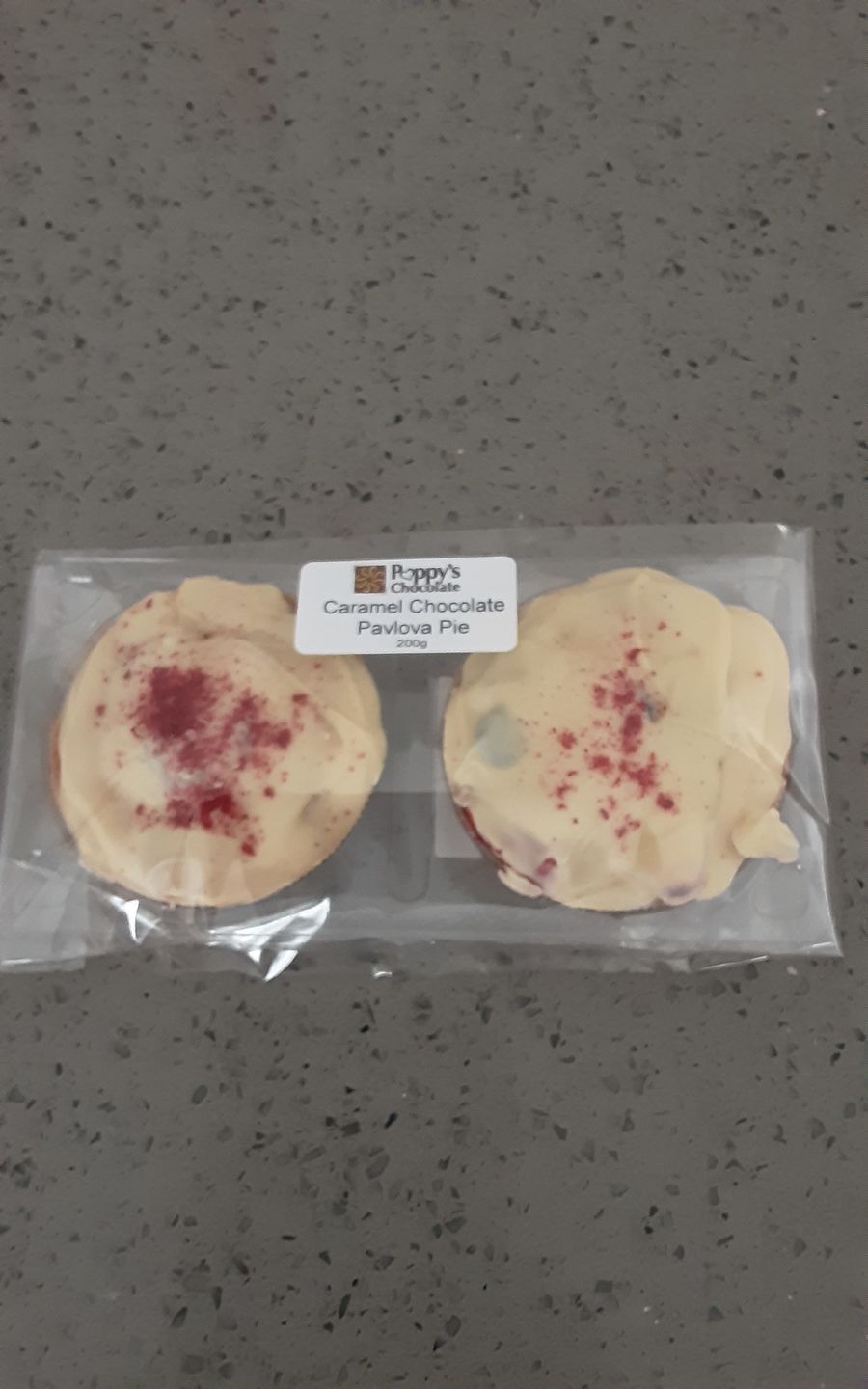 Customer photo review of Caramel Chocolate Pavlova Pie Twin Pack