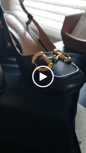 Customer video review of Horsebit Thick Heel Slingback Loafers