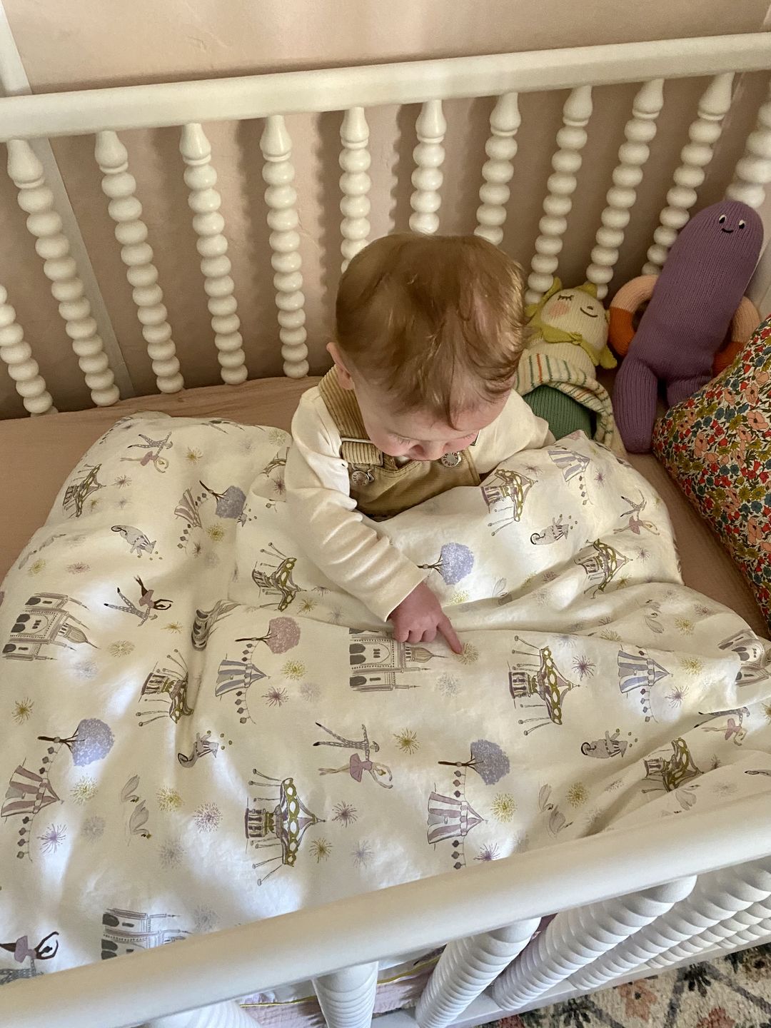 Customer photo review of Adventures in Wonderland Baby Duvet- Rose