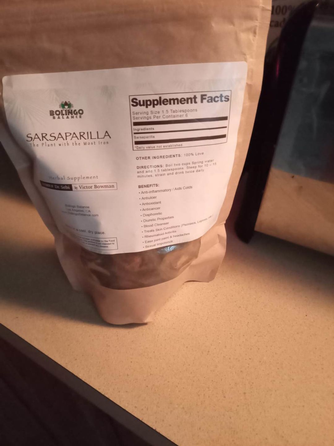 Customer photo review of RAW SARSAPARILLA