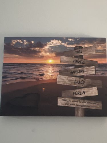 Customer photo review of Lienzo personalizado Corazon en la Playa