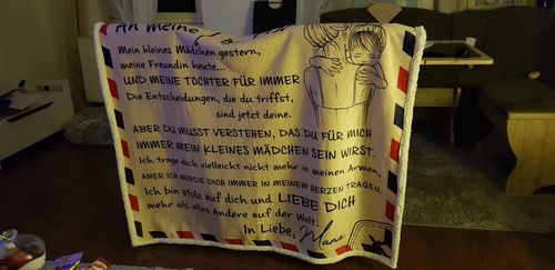 Customer photo review of "An meine Tochter" Decke - Postkarte 2