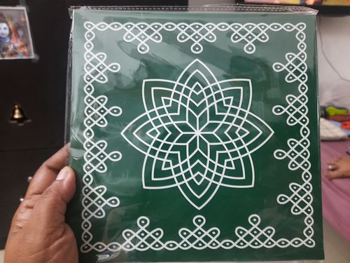 Customer photo review of Lotus Rangoli Wooden Stand / Hridaya Kamalam Kolam Manai / For Lamps / Deities/ Decoration