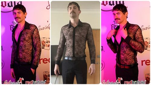 Customer photo review of Mens Sexy Lace Long Sleeve Shirts SKUI44328