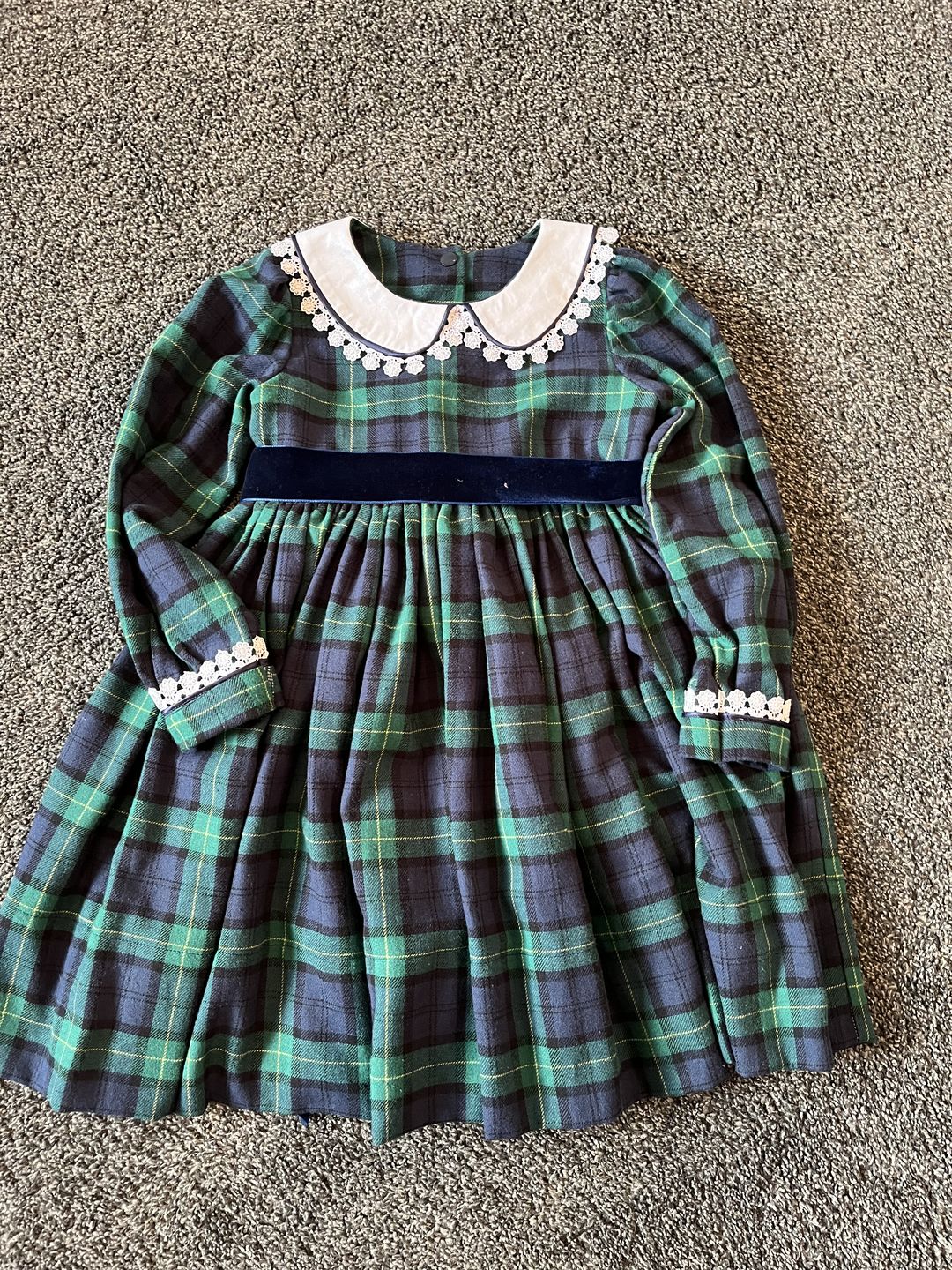 Customer photo review of Navy and Green Tartan Brushed Cotton Fabric