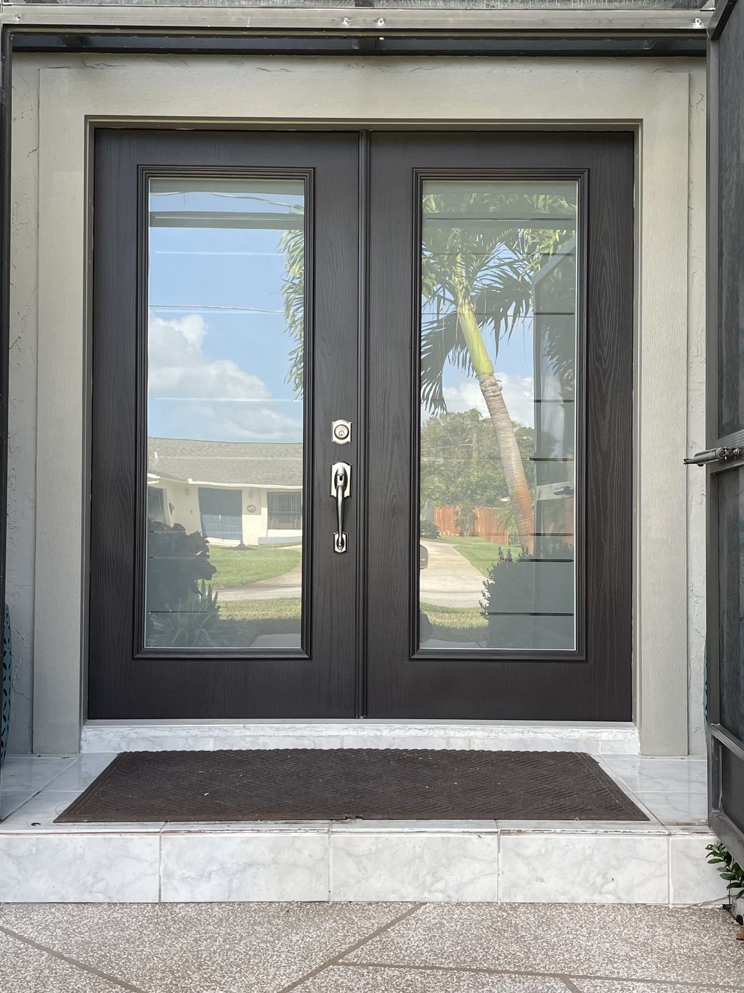 Customer photo review of Clean Lines Glass and Frame Kit (Full Lite 24" x 66" Frame Size)