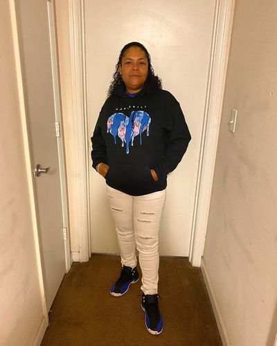 Customer photo review of Hyper Royal 12s DopeSkill Hoodie Sweatshirt Slime Drip Heart Graphic