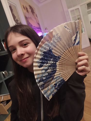 Customer photo review of Éventail Japonais La Grande Vague de Kanagawa