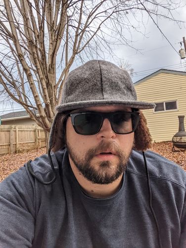 Customer photo review of Big Lumberjack Fur Lined Hat, Dark Grey