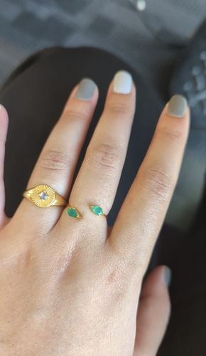 Customer photo review of Green Onyx Teardrop Ring (Gold)