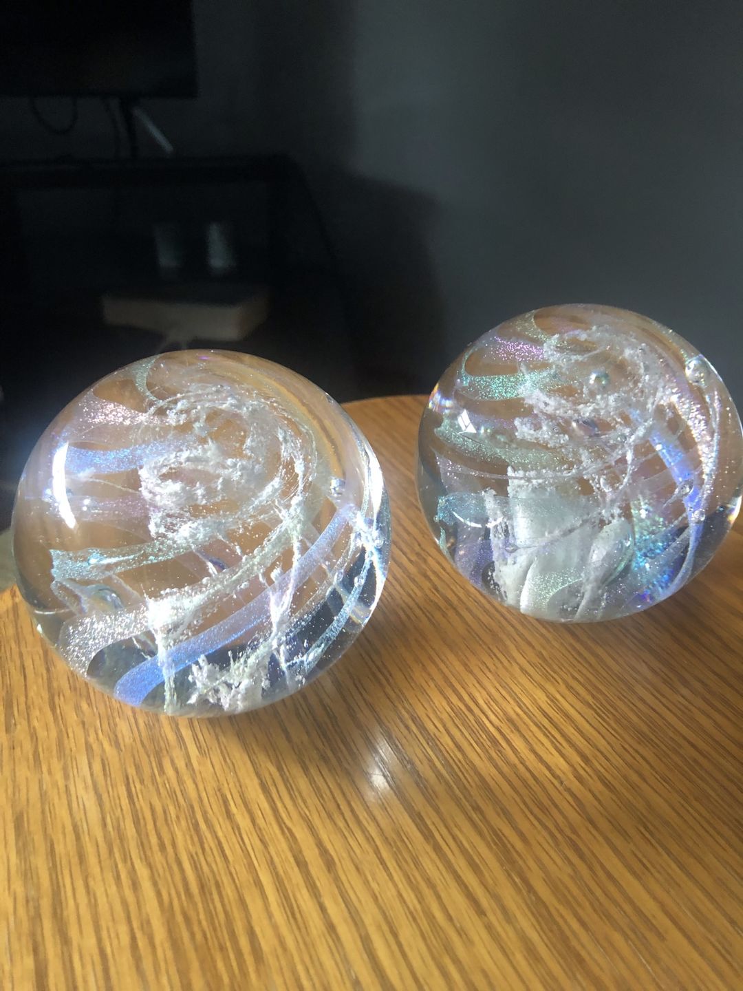 Customer photo review of Dichroic Rainbow Orb with Cremains