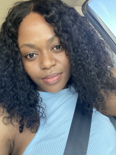 Customer photo review of Brazilian T- Part  Wig - Deep Curl Bob - Chrissy