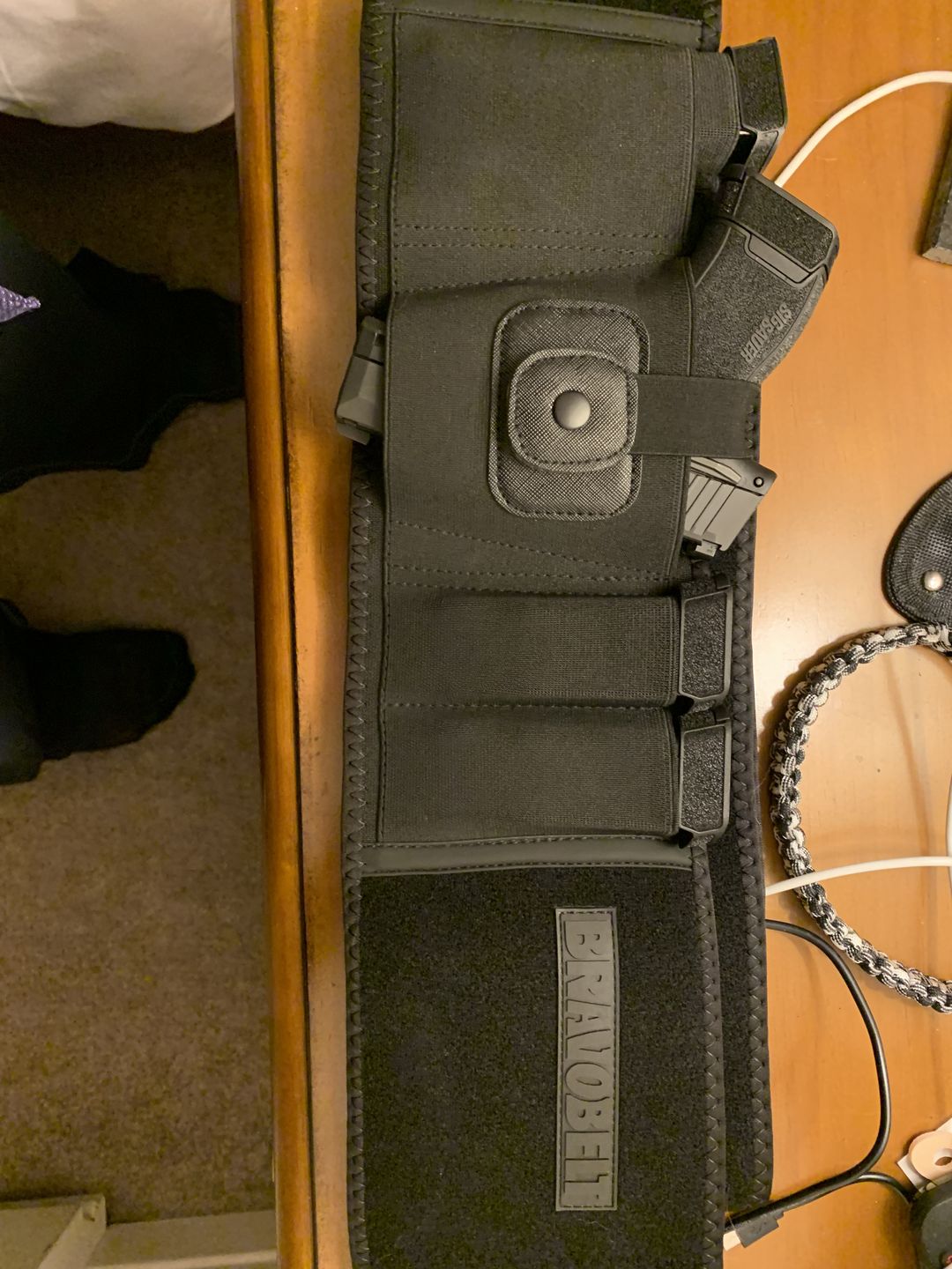 Customer photo review of BravoBelt Laser Fit - Belly Band Holster for Concealed Carry - Unisex - Black