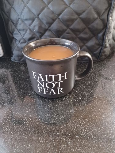 Customer photo review of Faith Not Fear - 15oz. Earthtones Ceramic Mug