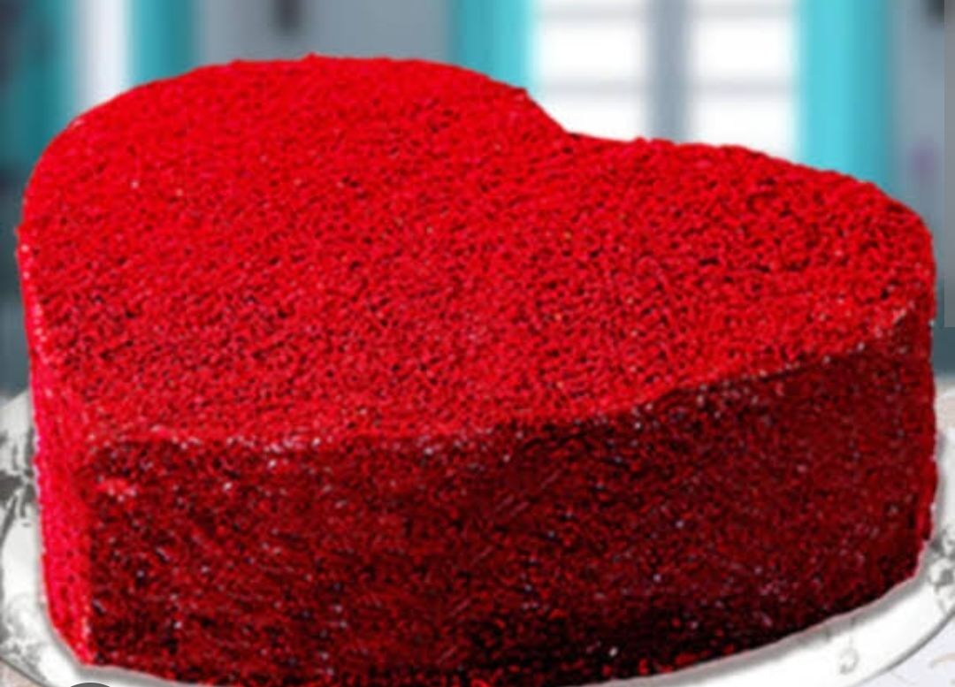 Customer photo review of Heart Shaped Red Velvet Cake