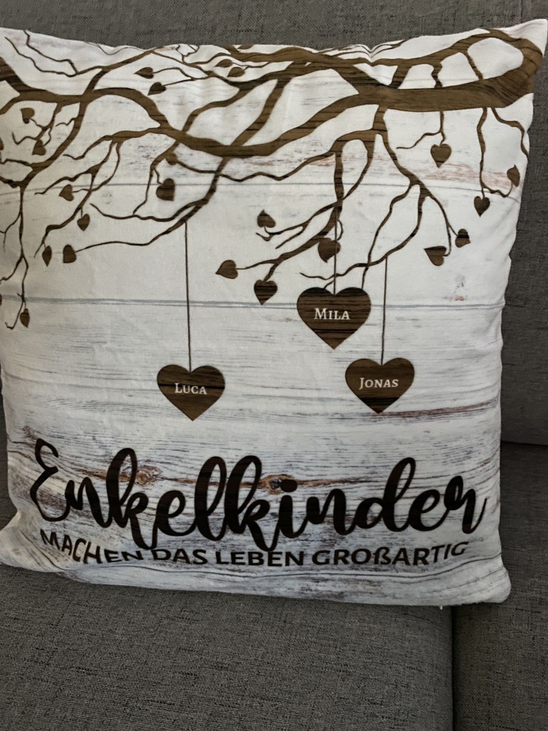 Customer photo review of Meine Enkelkinder - Großeltern-Kissen